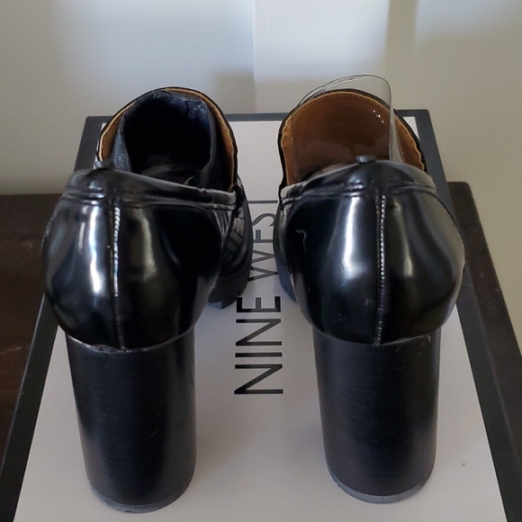 New Nine West black high heel loafer style pumps - Picture 4 of 5